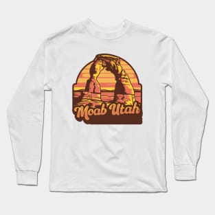 Moab Utah Arches Vintage Sunset Long Sleeve T-Shirt